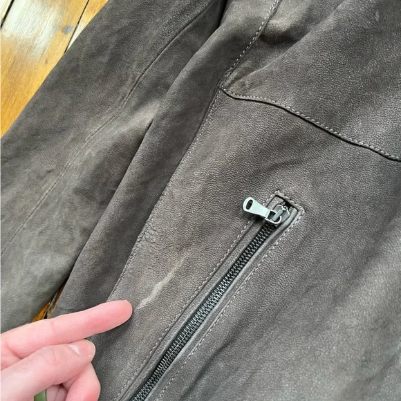 NWT Garrett Mens 54 (Fits US Large) Leather Jacket Hooded Full Zip Made in Italy - Picture 10 of 13